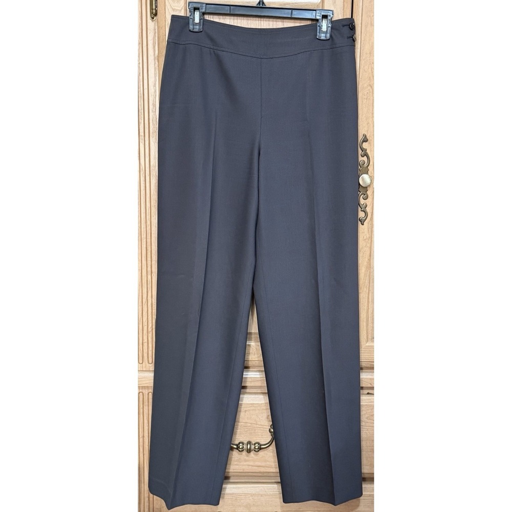Talbots Italian Wool Dress Pants Women's Size 8 Gray High Rise Side Button Zip